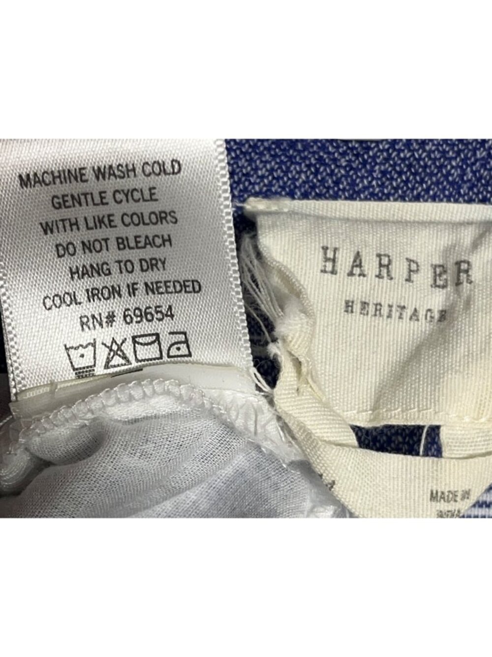 Harper Heritage Shirt Dress Blue Button Preppy Summer Casual Tunic Pockets Wom M - Picture 7 of 12